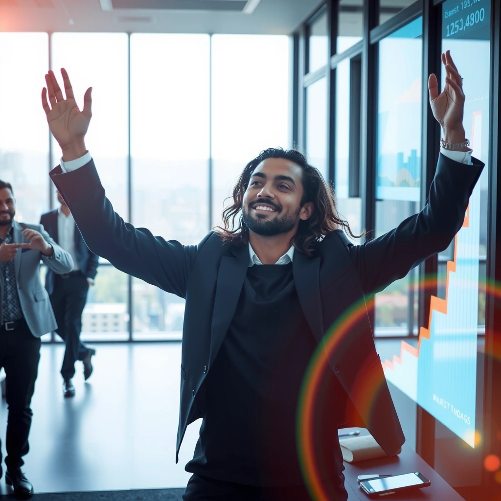 Futuro financiero próspero con tecnología avanzada